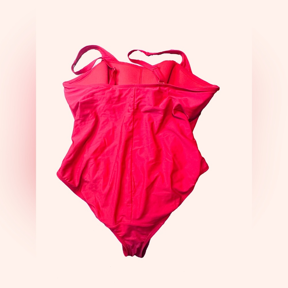 Swim by Cacique 3XL 22 One Piece Red “Swim & Tonic” Swimsuit Adjustable Straps - Picture 5 of 9